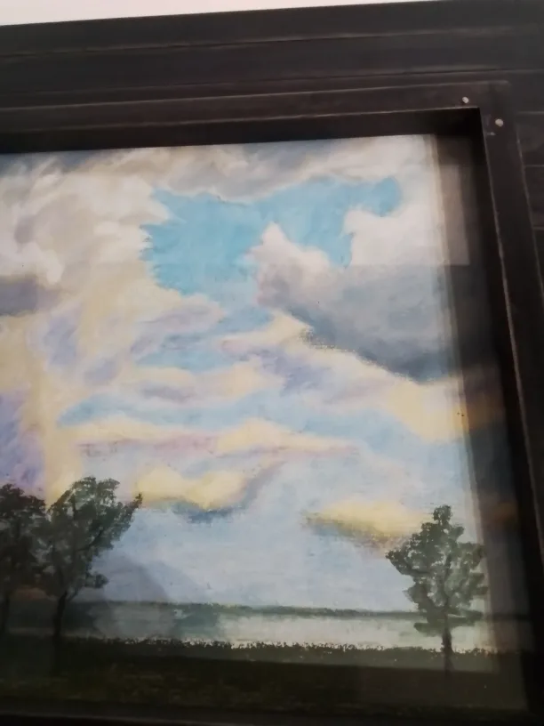 Pastel Painting landscape in rustic frame image indicator(9)