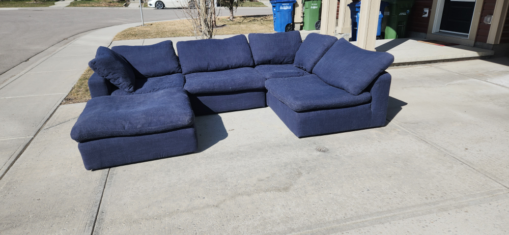Navy Blue Sectional Sofa - photo 2