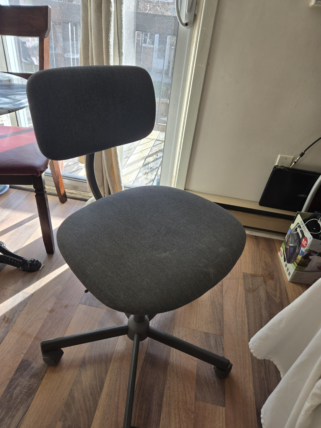Grey Swivel Office Chair with Wheels - photo 5