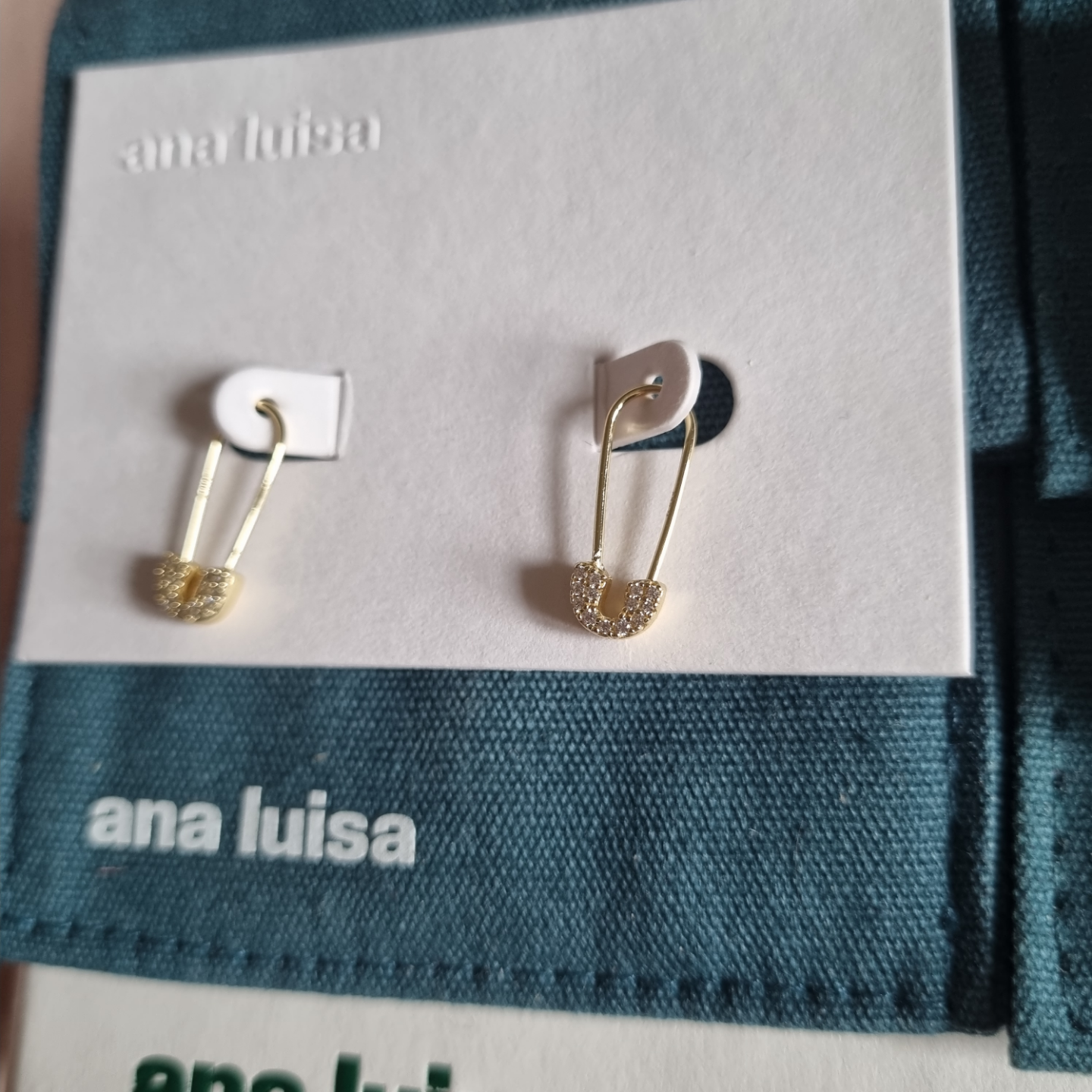 Gold Silver Safety pins Earrings + free hairpins ana luisa - photo 2