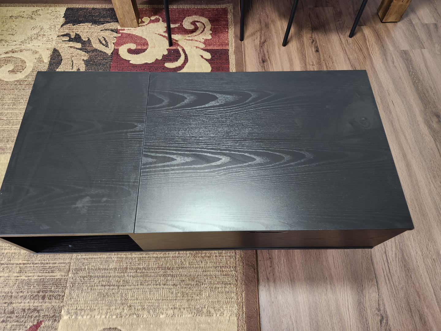 Black Lift-Top Coffee Table with Storage - photo 2