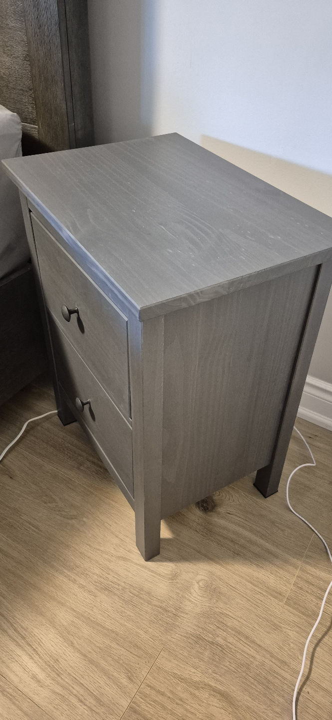 IKEA HEMNES Two-Drawer Nightstand - Grey (2 Sets) - photo 3