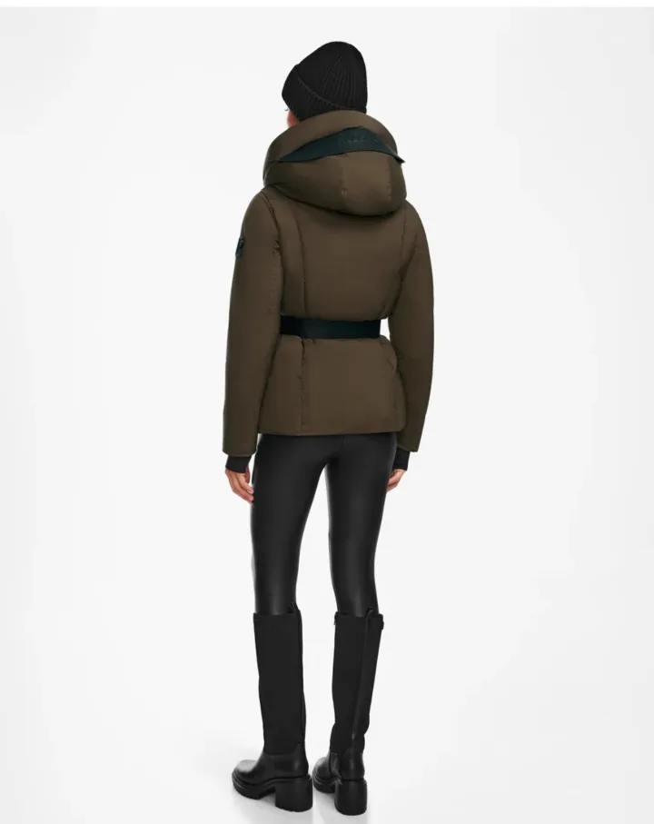 Rudsak Women's Olive Green Down-Filled Belted Jacket image indicator(3)