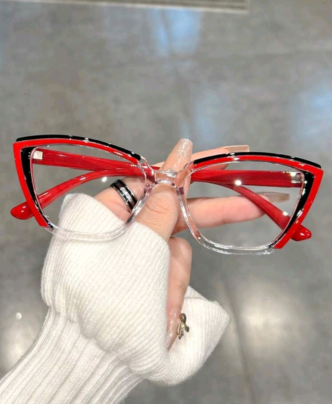 Red and Clear Cat Eye Glasses ❤️❤️❤️