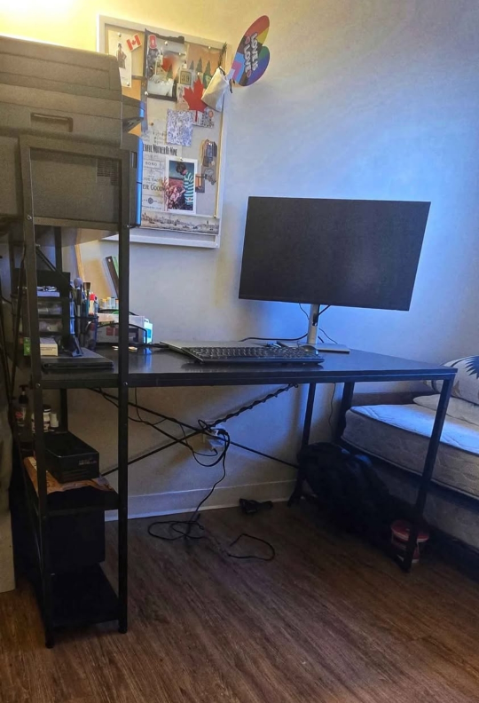 Black Computer Desk with Bookshelf - photo 3