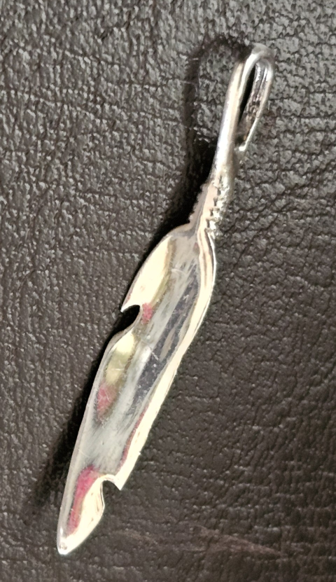 Sterling Silver Turquoise Feather Pendant - photo 2