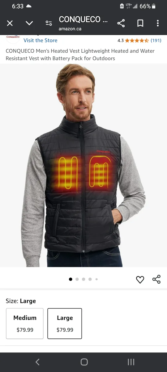 Heated Vest -battery+charger XXL NEW image indicator(9)