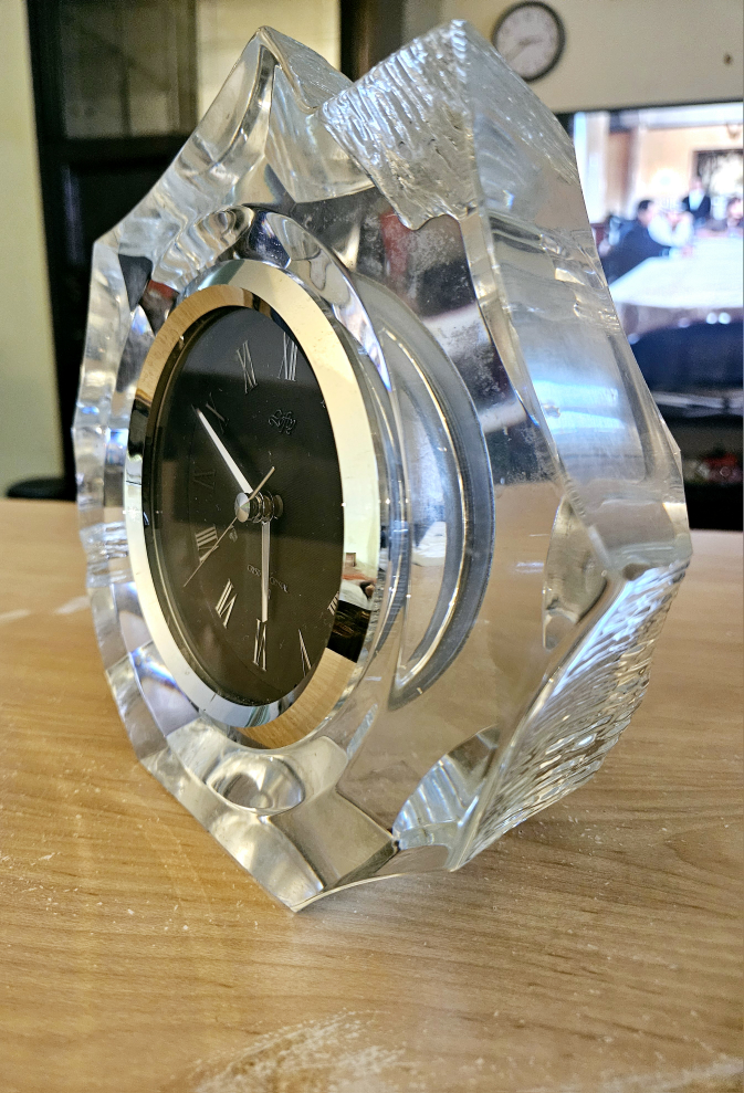 Vintage Lofty Crystal Heavy Desk Clock💚 - photo 2