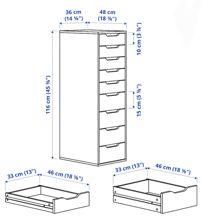 Ikea Alex Nine-Drawer Storage Unit - Teal / Turquoise - photo 2
