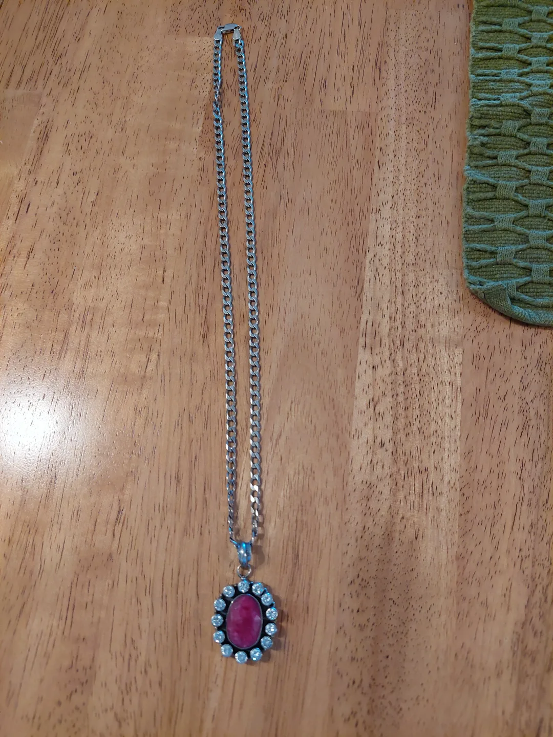 Stunning Ruby and CZ Pendant Necklace thumbnail