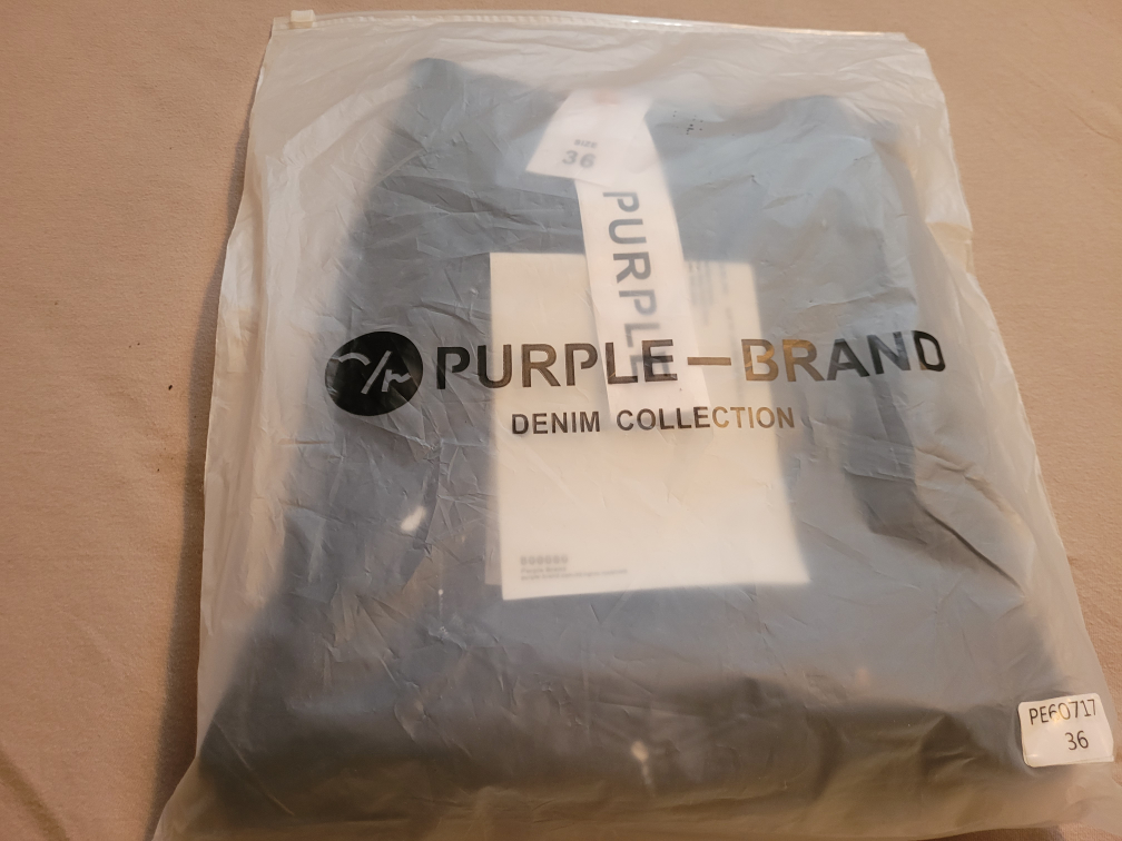 Authentic Purple Brand Size 36 Distressed Black Jeans