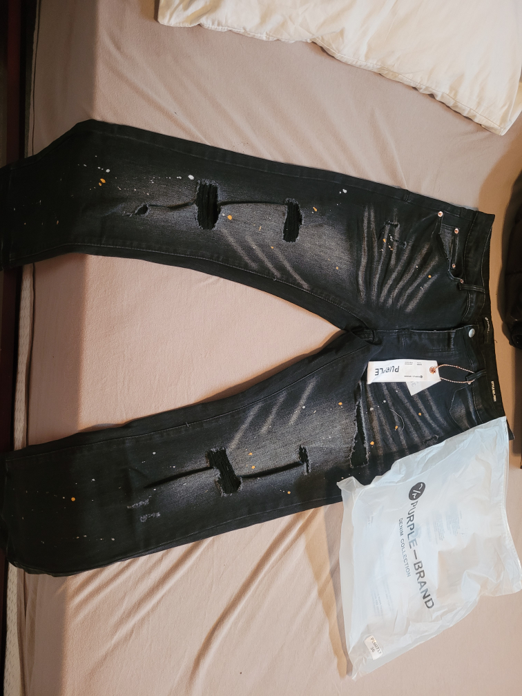 Authentic Purple Brand Size 36 Distressed Black Jeans - photo 2