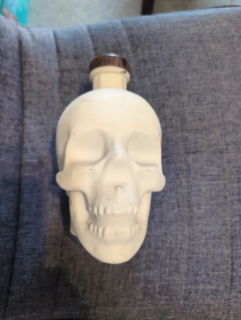Collectible Skull Shaped Liquor Bottle