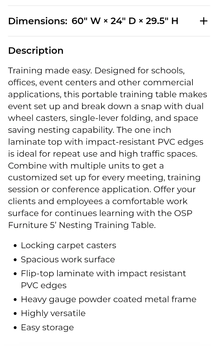 Brand New (OSP) 5' Nesting Table-Espresso Top image indicator(5)