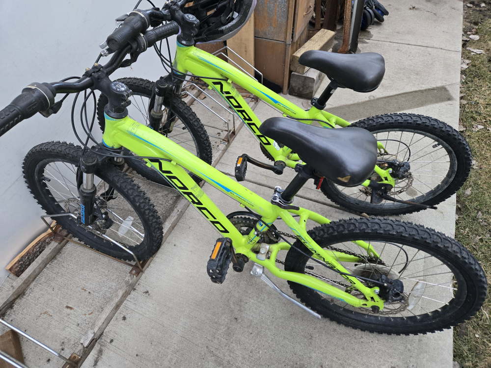Two Norco Kids' Bikes - Lime Green
