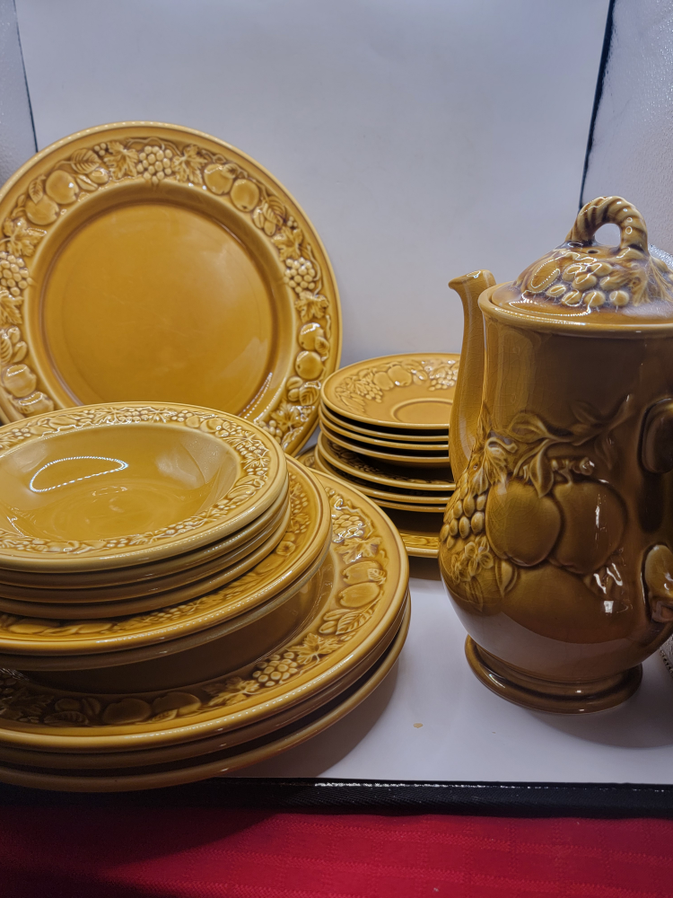 MCM Royal Worcester Crown Ware honey Orchard dishes