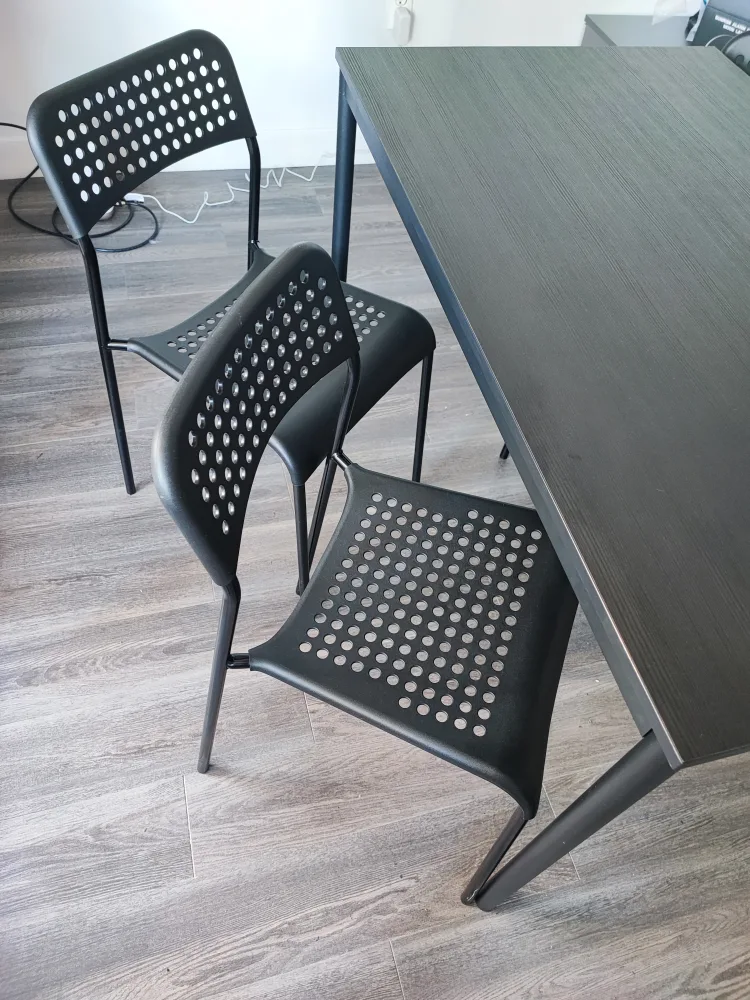 IKEA Black Dining Table and Four Chairs Set image indicator(5)