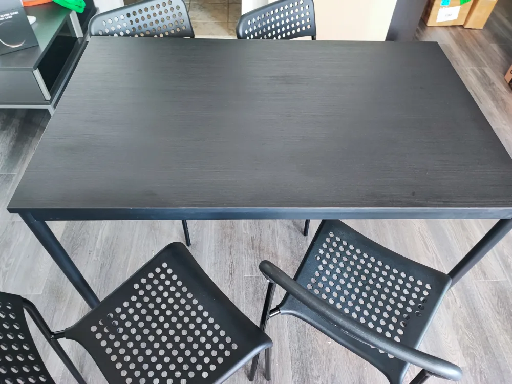IKEA Black Dining Table and Four Chairs Set image indicator(6)