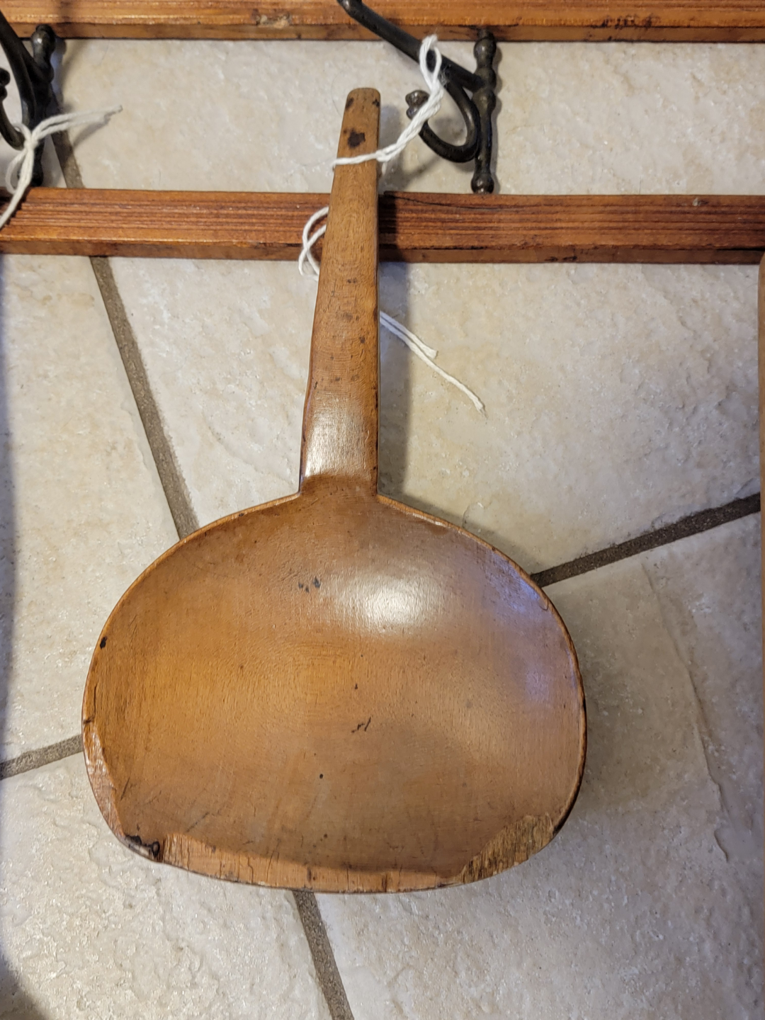 Antique Wooden Kitchen Utensil Set and display hanger - photo 4