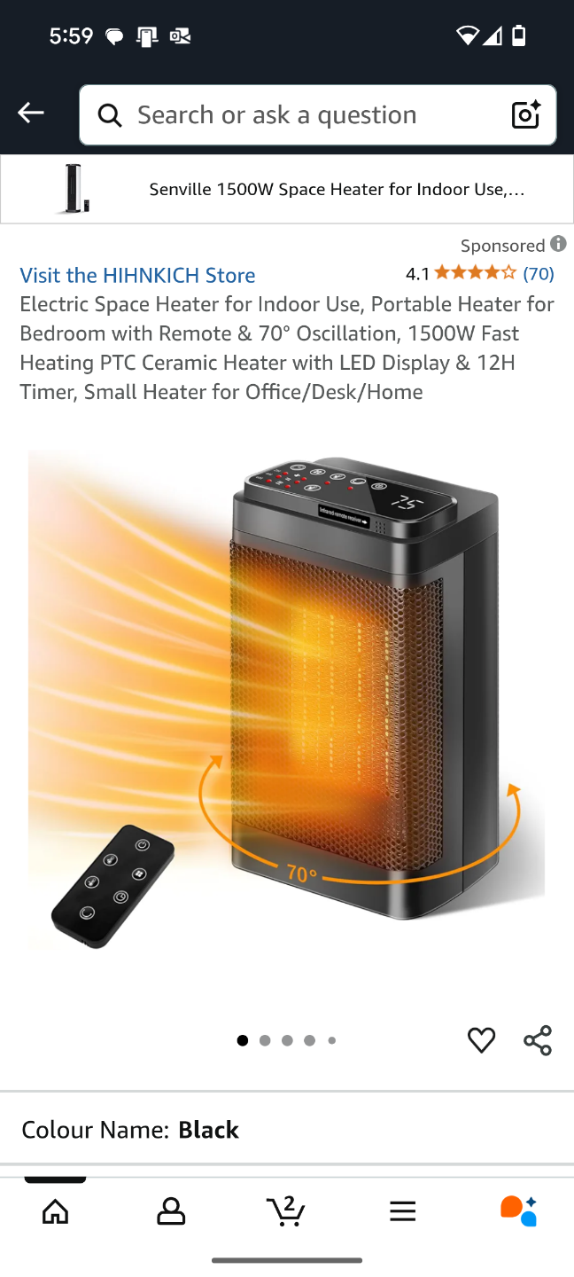 (👉BRAND NEW👈) FAN HEATER - 1500W - CA YND-1200D