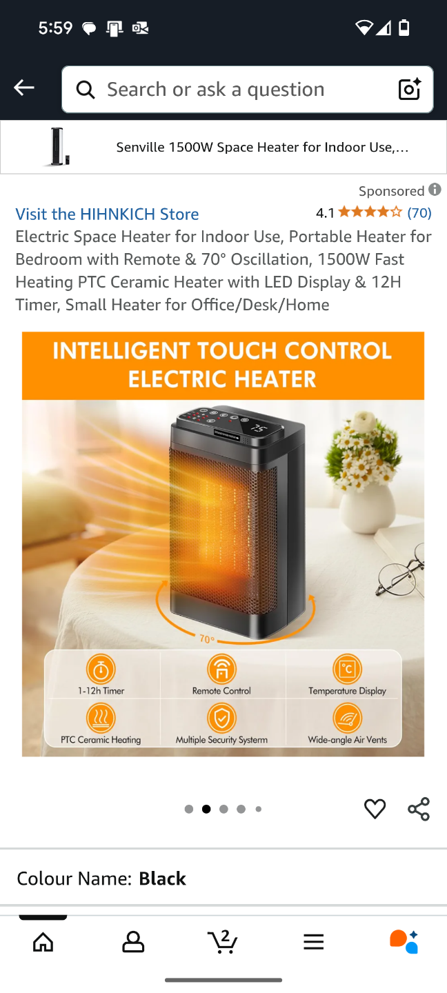 (👉BRAND NEW👈) FAN HEATER - 1500W - CA YND-1200D - photo 3