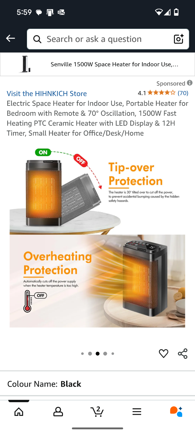 (👉BRAND NEW👈) FAN HEATER - 1500W - CA YND-1200D - photo 5