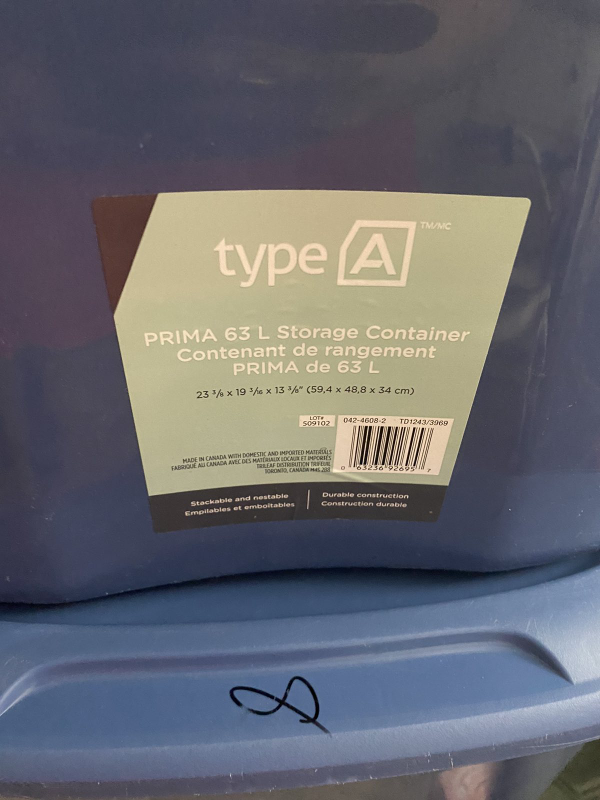 Type A Prima 63 L Storage Containers (2) - photo 3