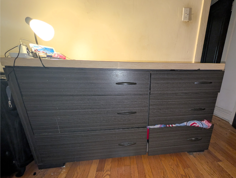 Dark Gray 6-Drawer Dresser with Plastic Top - photo 2