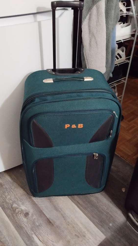 P&B Teal Rolling Suitcase