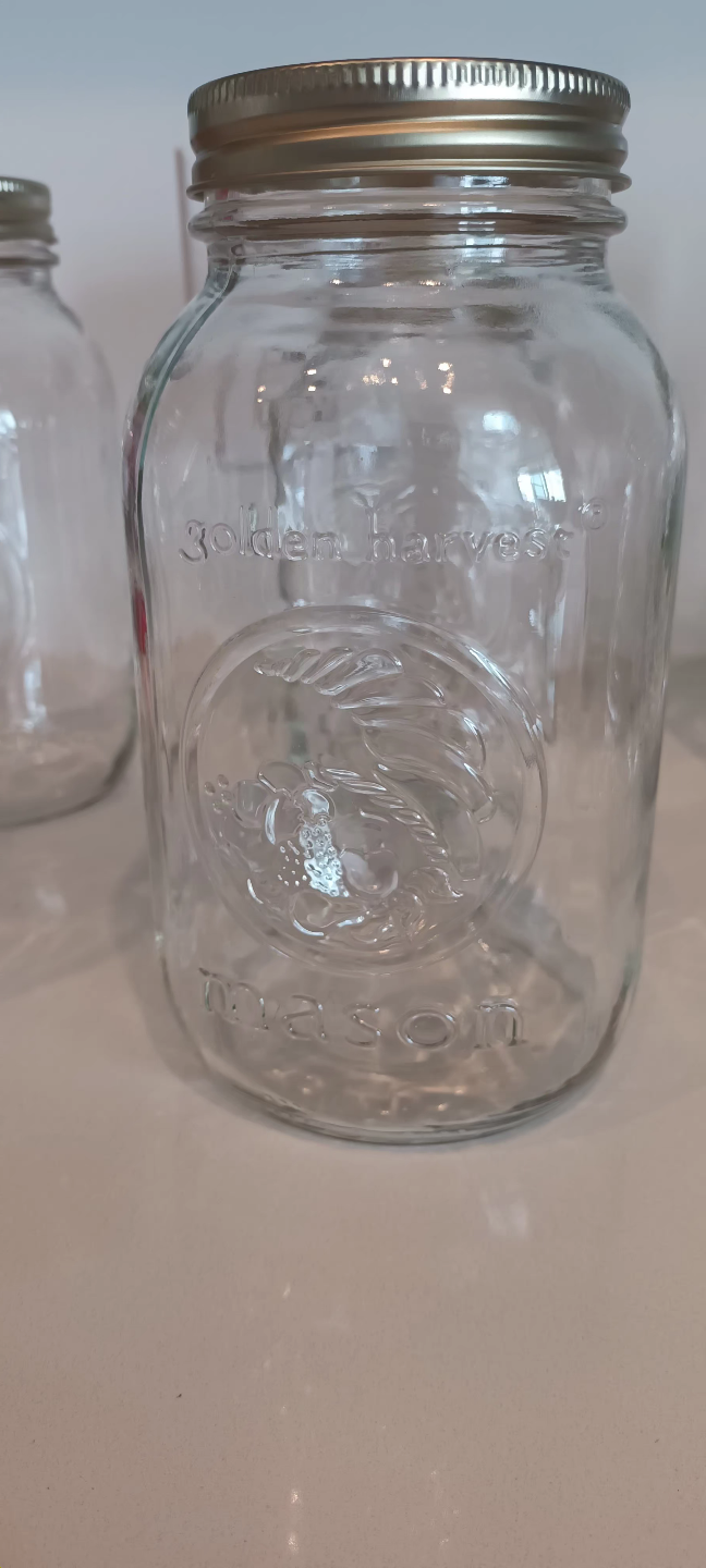 6 Golden Harvest Mason Jars ( 1 lit) (All for $6)