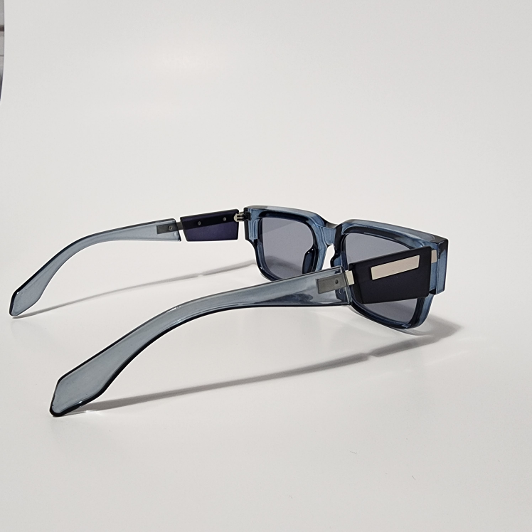 Unique Designer Sunglasses - Blue Translucent Frame - photo 2