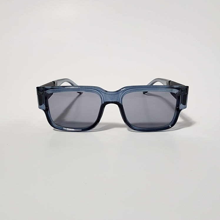 Unique Designer Sunglasses - Blue Translucent Frame