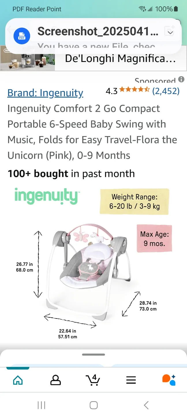 Ingenuity Comfort 2Go Baby Swing image indicator(2)