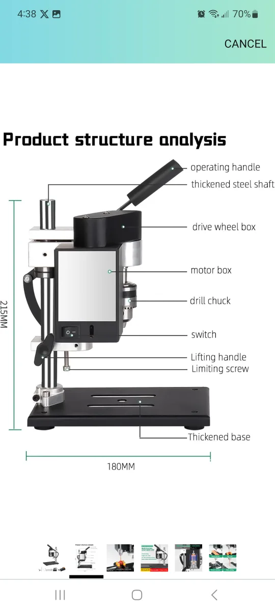 Ouibit Mini Bench Drill Press - B10 image indicator(3)