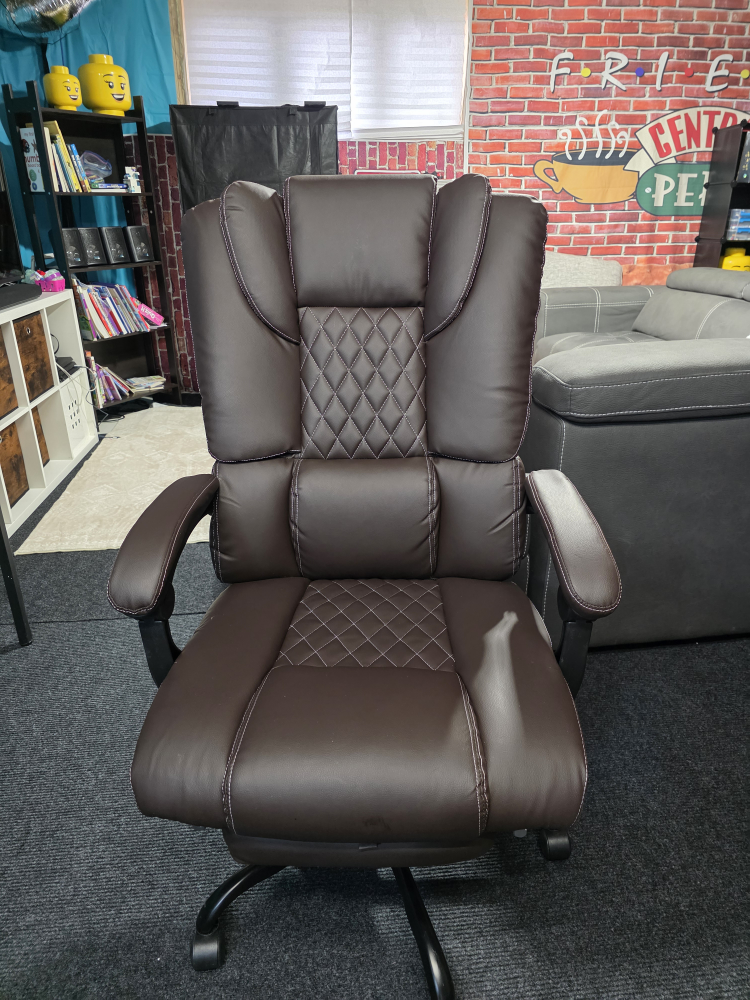 Brown Leather Recliner Office Chair