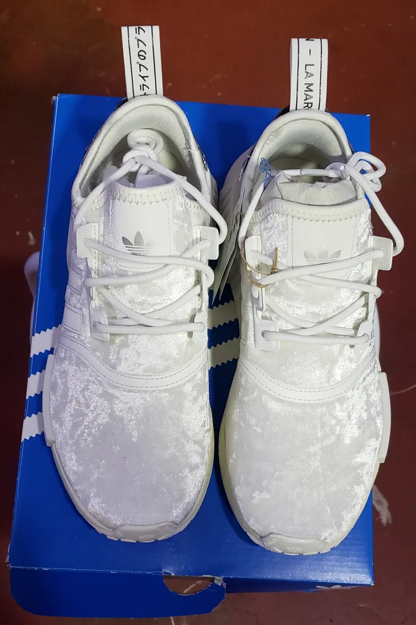 Brand New Adidas NMD_R1 W White Velvet running shoes $125 image indicator(7)