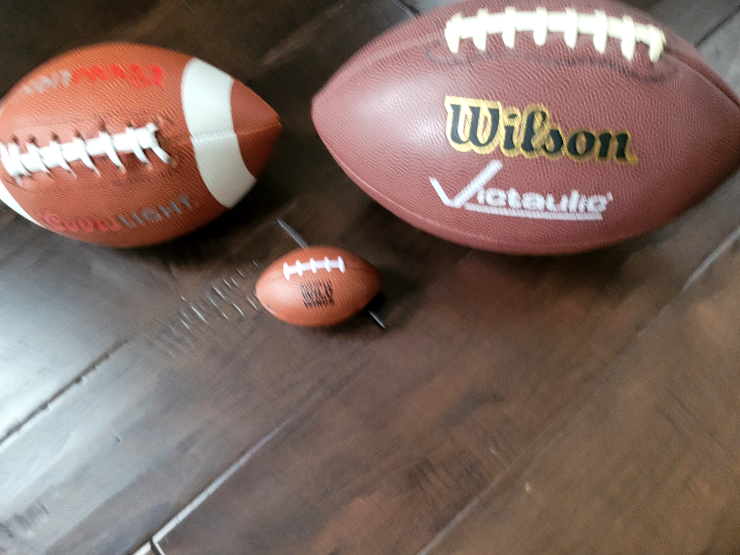 Three American Footballs - Wilson, Buffalo Wild Wings☘️💚
