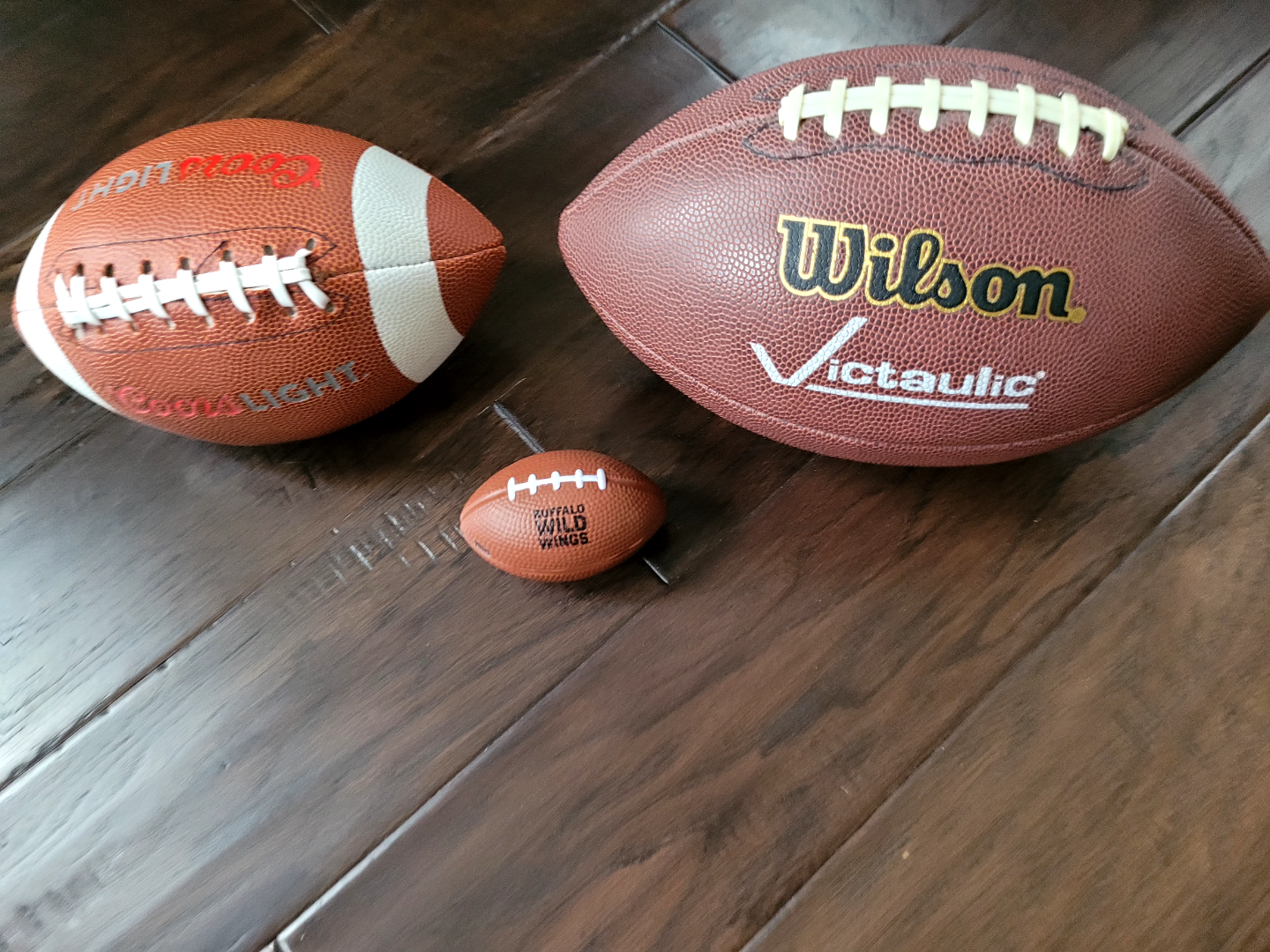 Three American Footballs - Wilson, Buffalo Wild Wings☘️💚 - photo 2
