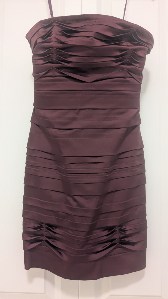 BCBG Maxazria Burgundy Strapless Mini Dress