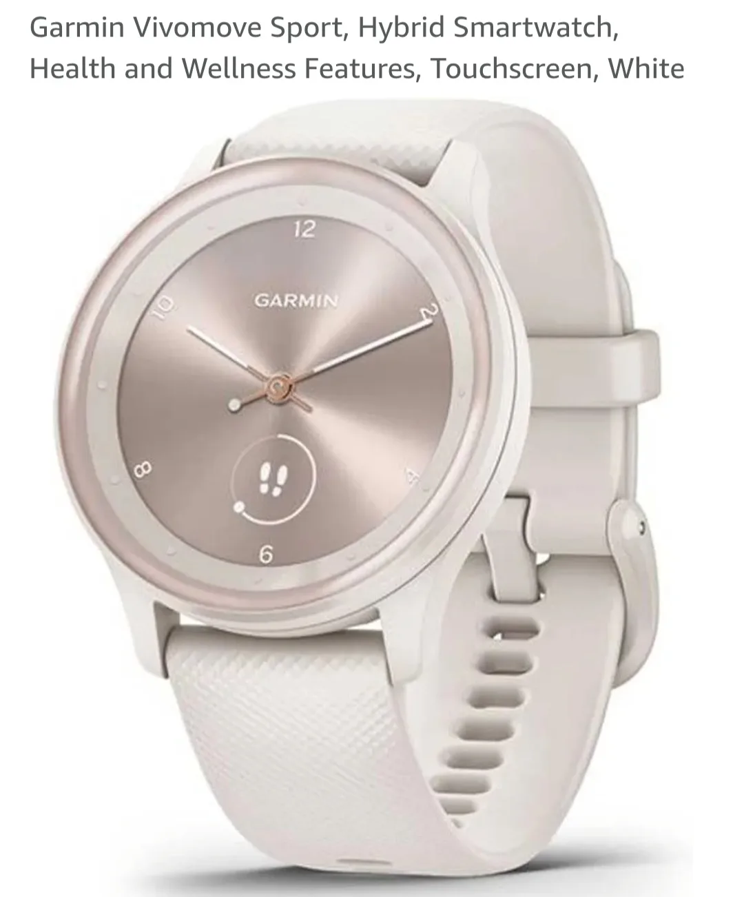 Garmin Vivomove Sport Smartwatch - White thumbnail