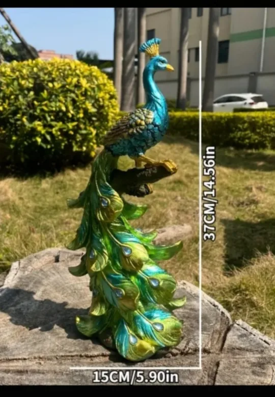 BRAND NEW Ornate Peacock Statue 💚 image indicator(3)