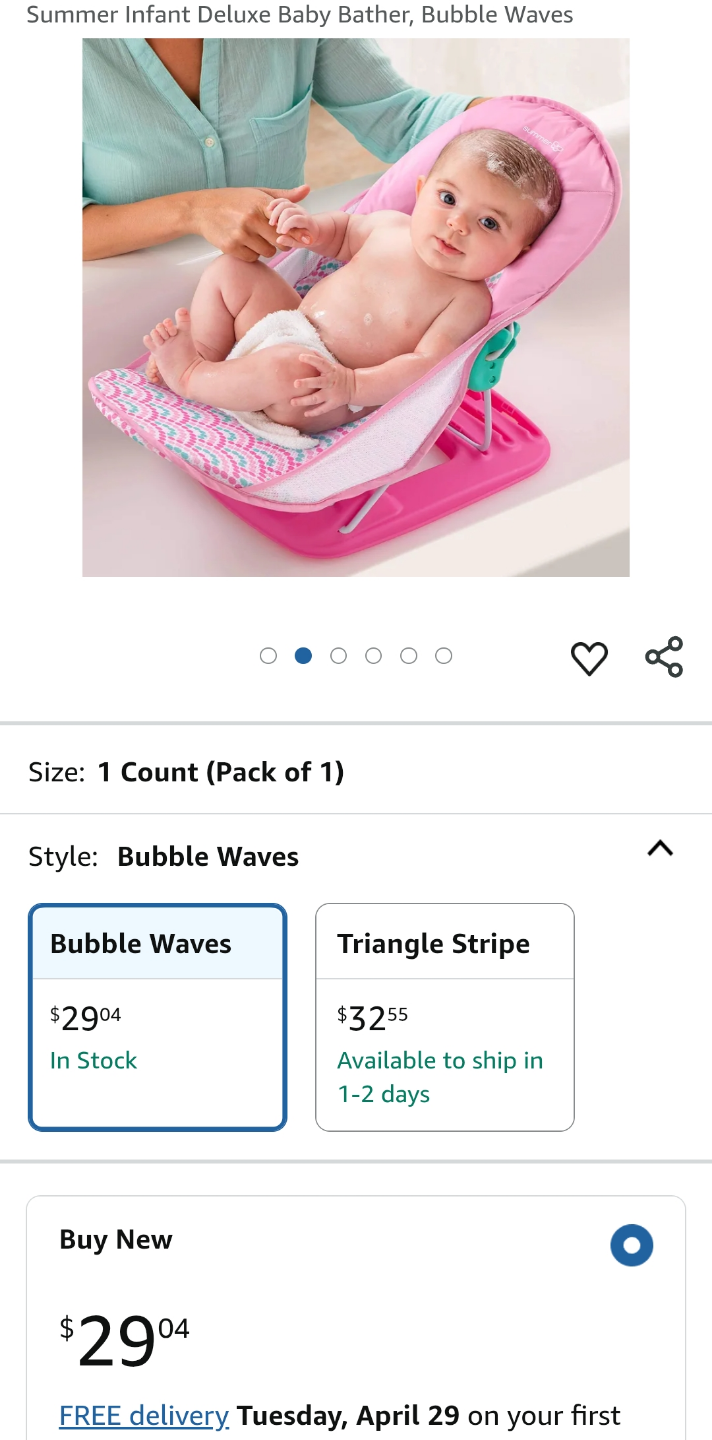 Summer Infant Deluxe Baby Bather, Bubble Waves Pattern