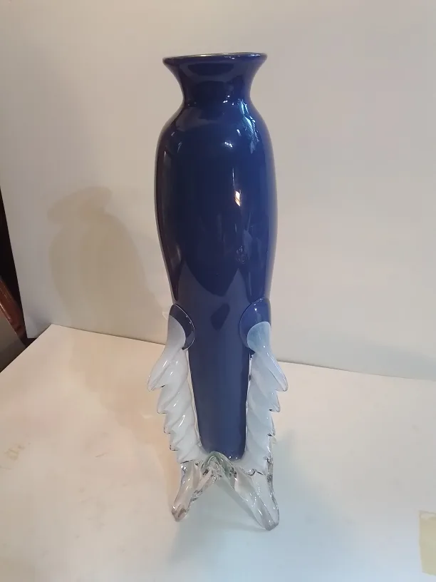Unique Blue and White Glass Vase💚 image indicator(2)