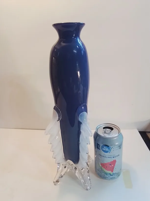 Unique Blue and White Glass Vase💚 image indicator(7)