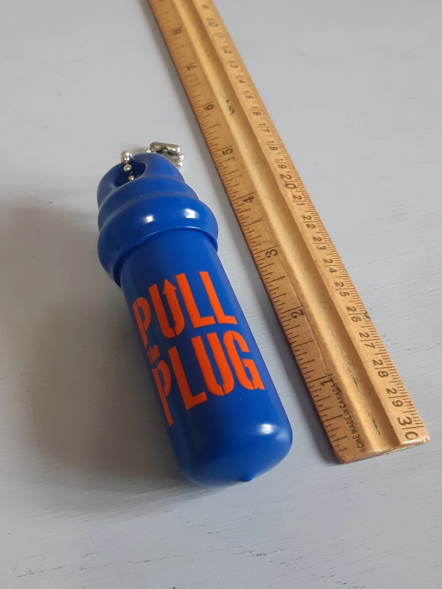 "pull the plug" Cylinder coin holder Keychain - photo 4