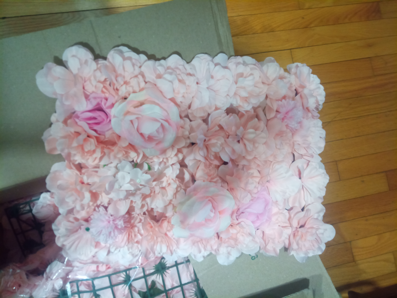 6 PC Artificial Flower Wall Panel - Peach/ pink
