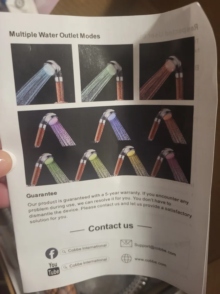 High-Pressure LED Shower Head with Filter image indicator(2)