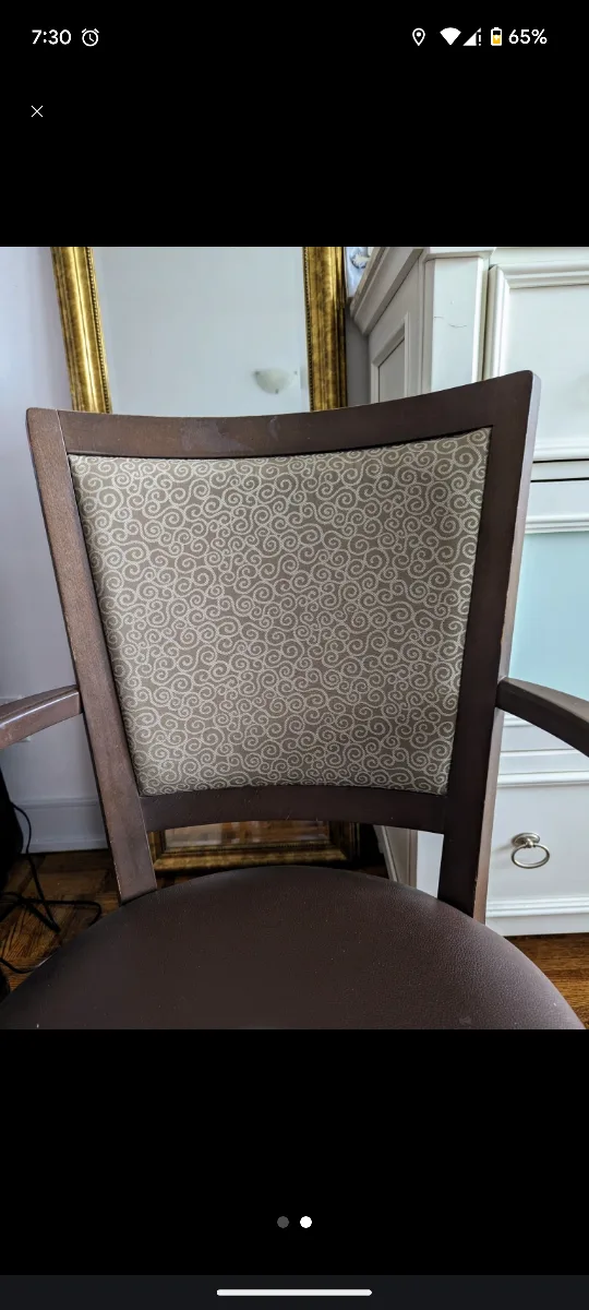 Armchair with patterned back image indicator(2)