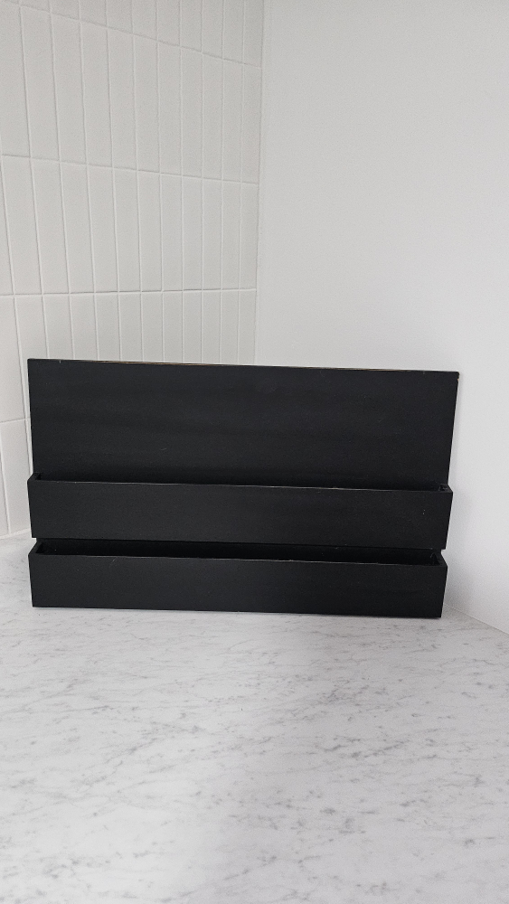 Black Wooden Wall-Mounted Organizer