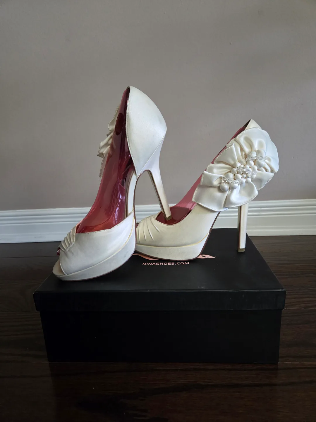 Nina High Heel Peep-Toe Wedding Shoes image indicator(7)